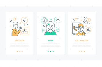 Coronavirus symptoms idea line design style banner