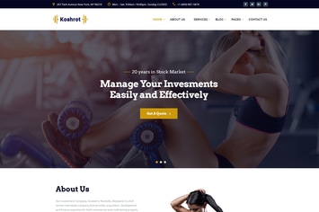 Koshrot - Gym Fitness HTML Template with Page Buil
