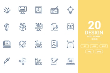 Flat line icons design - Design