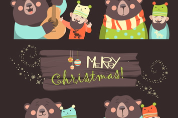 Funny bear and man are the best friends.