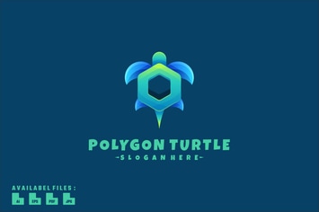 Colorful Polygon Turtle Logo Design