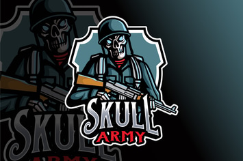 Skull Army Logo Template