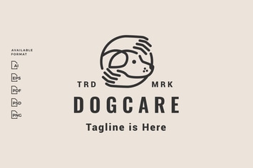 Dog Care Hipster Logo
