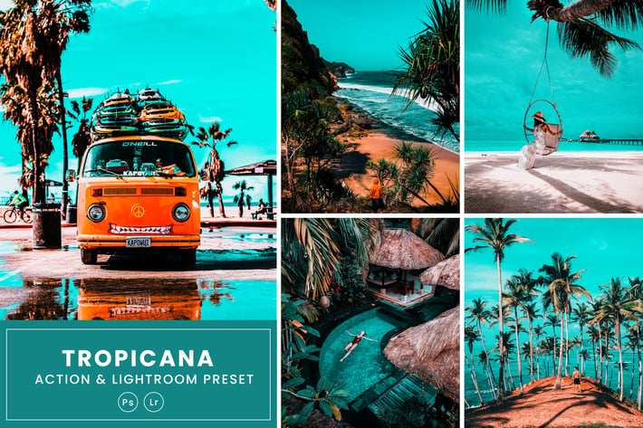 Tropicana Photoshop Action & Lightrom Presets