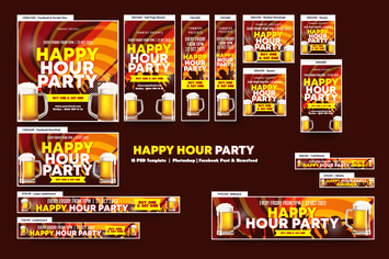 Happy Hour Party Banners Ad