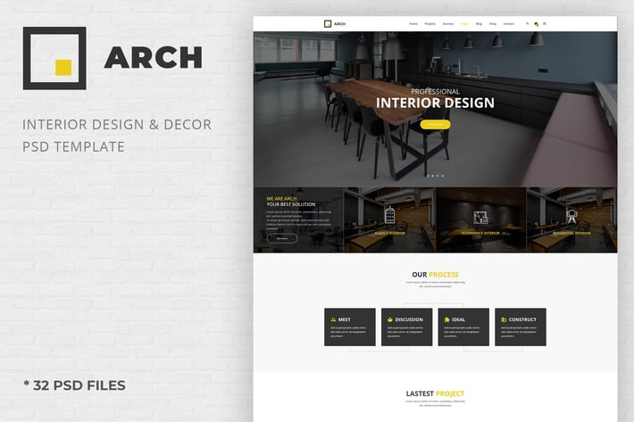 Arch - Interior Design and Decor PSD Template