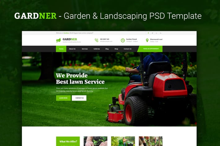 GARDNER - Garden & Landscaping PSD Template