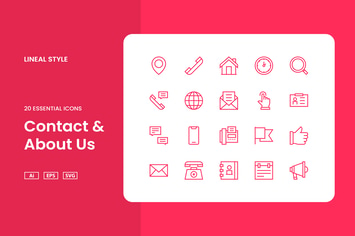 Contact & About Us - Icon Set