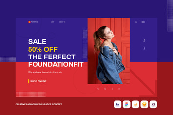 Creative Fashion Hero Header Concept