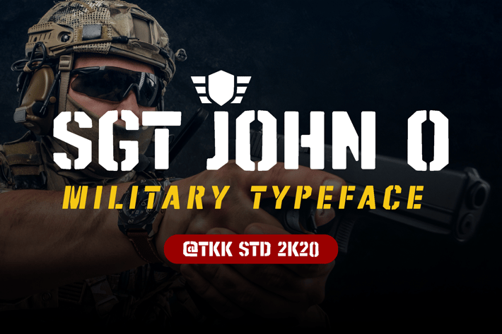 SGT. Jhon O - Stencil army font