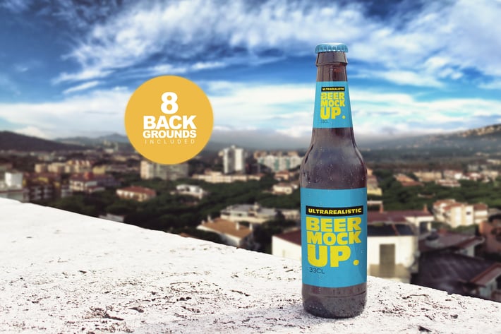 Backgrounds Beer Bottle Mockup