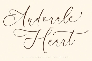 Andorale Heart Handwritten Script Font