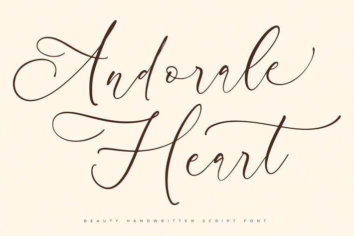 Andorale Heart Handwritten Script Font