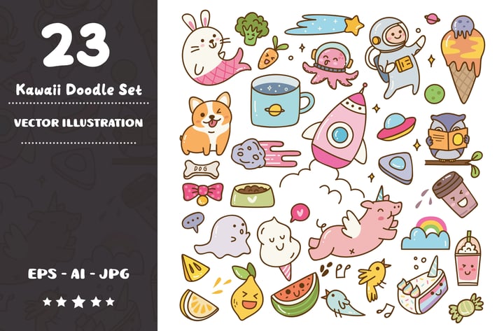 Kawaii Doodle Set