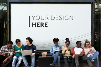 People Students Togetherness Technology Mockup