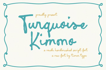 Turquoise Kimono - Handbrushed Script Font TT