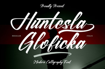 Huntesla Gloficka Modern Calligraphy Font