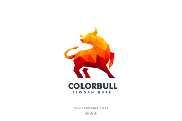Bull Poly Colorful Logo