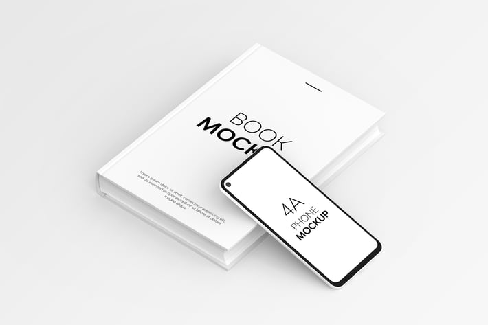 Book & 4A Phone Mockup