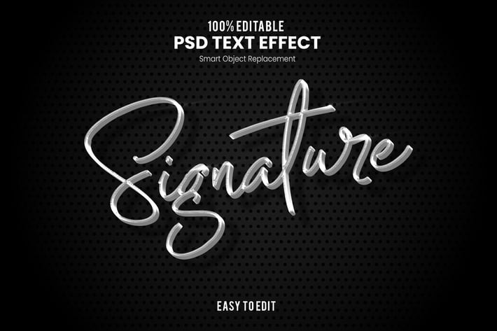 Signature - 3D Text Effect PSD