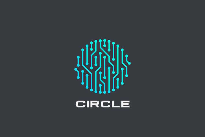Digital Chip Circle shape Logo Technology abstract