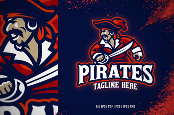 Pirate mascot sport and e-sport logo