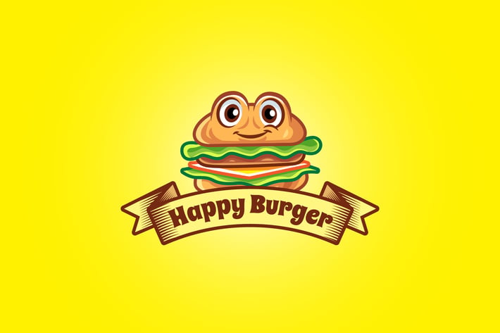  happy burger - Mascot Logo