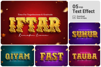 Ramadan Islamic Text Effect Set