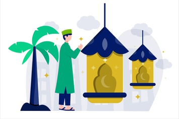 Ramadan Mubarak Flat Vector Illustration