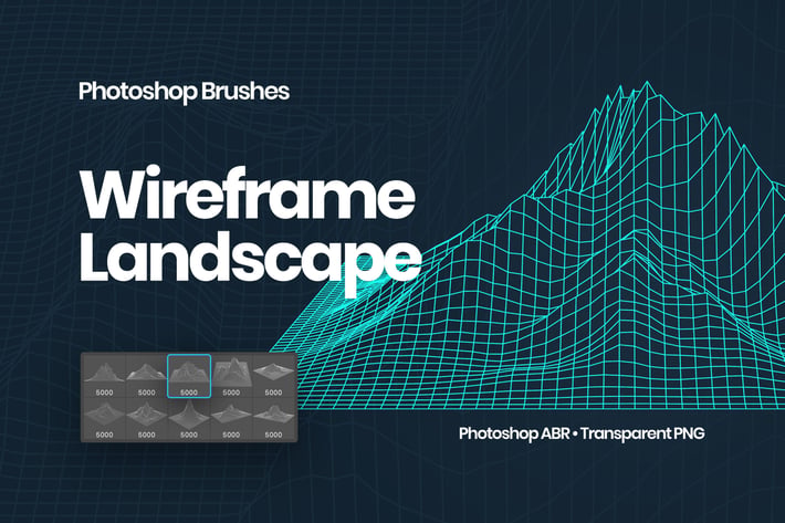 Wireframe Landscape Photoshop Brushes
