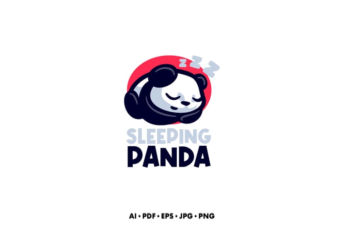 Sleeping panda Cartoon logo