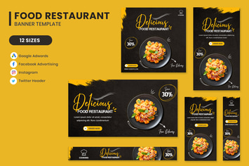Food Restaurant Banner Set Template