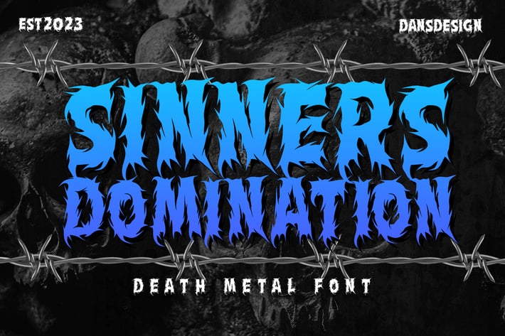 Sinners Domination Metal Horror Font