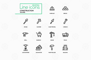 Construction - line design icons set