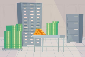 Inside Safe Deposit Box - Illustration Background