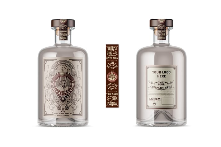 Vintage Liquor Bottle Packaging Layout
