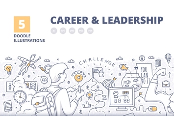 5 Career & Leadership Illustrated Concepts