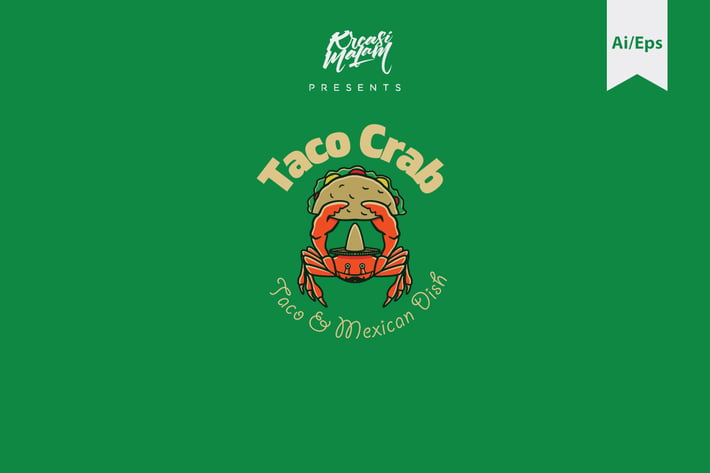 Taco Crab Logo Template