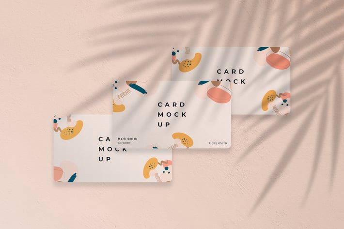 Business Card Mockup with Shadow Overlay Template