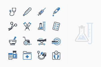 Medical Equipment & Supplies Icons - Blue Series