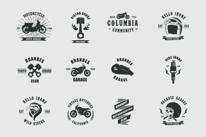 Vintage Badges Motorcycle