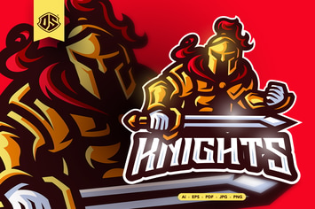 Gold Knight Esport Mascot Logo