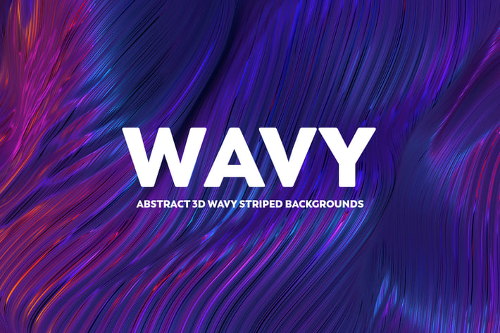 Abstract 3D Wavy Striped Backgrounds 