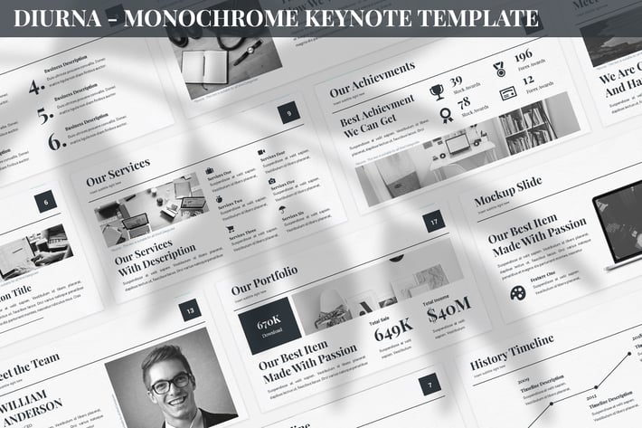 Diurna - Monochrome Keynote Template