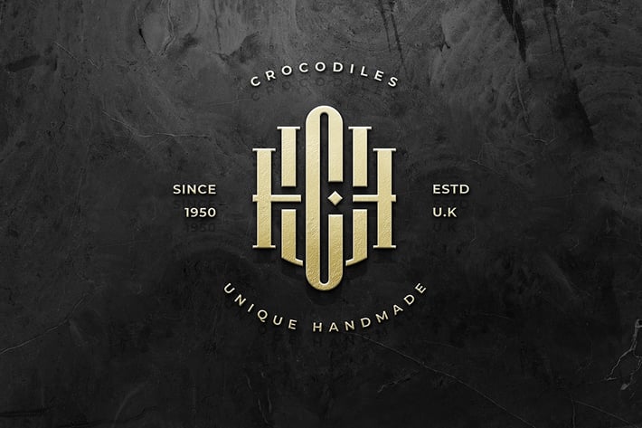Black Marble Emboss Logo Mockup