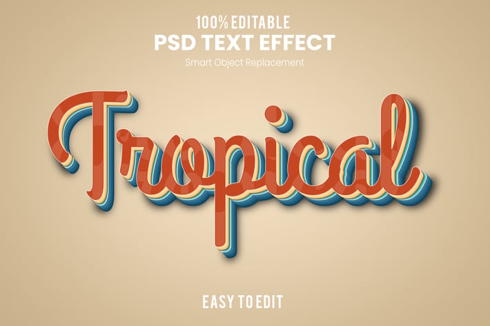 Retro 3D Text Effect PSD 