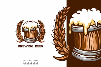 Beer Badge and Emblem Logo