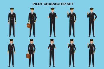 Pilot Character Set – Illustrations