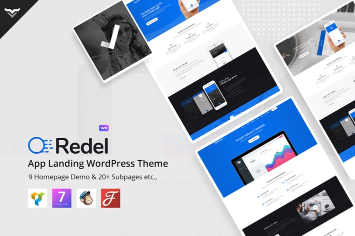 Redel - Responsive App Landing WordPress Theme