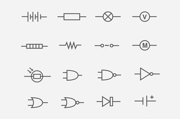 24 Electric Circuit Icons